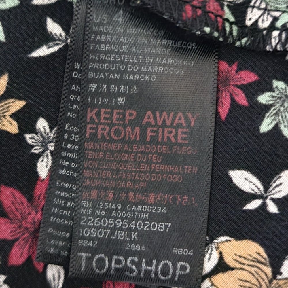 Topshop bohemian Inspired Long Sleeve Floral Dress Size 4 - Picture 8 of 11